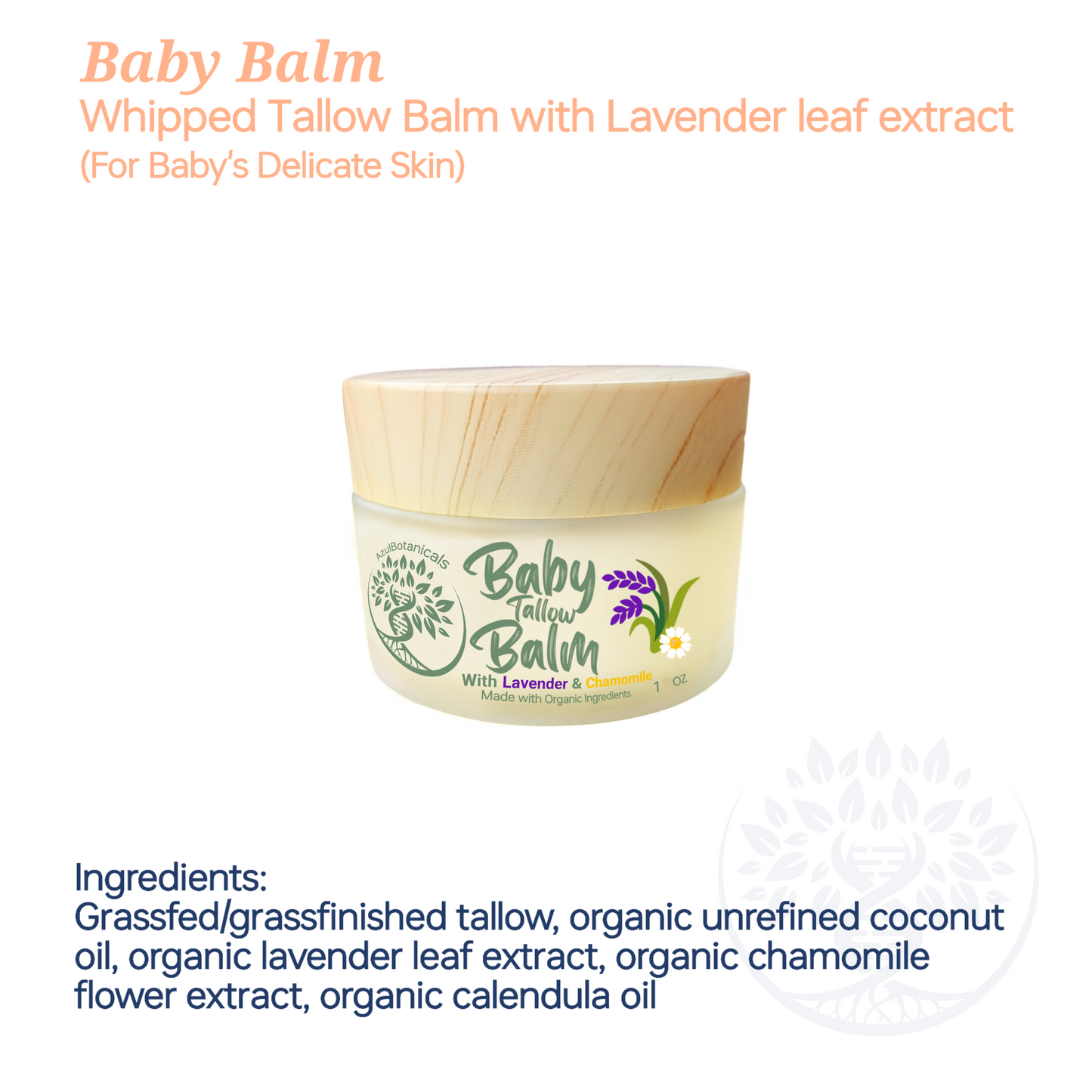 Baby tallow balm 1oz sample size baby balm