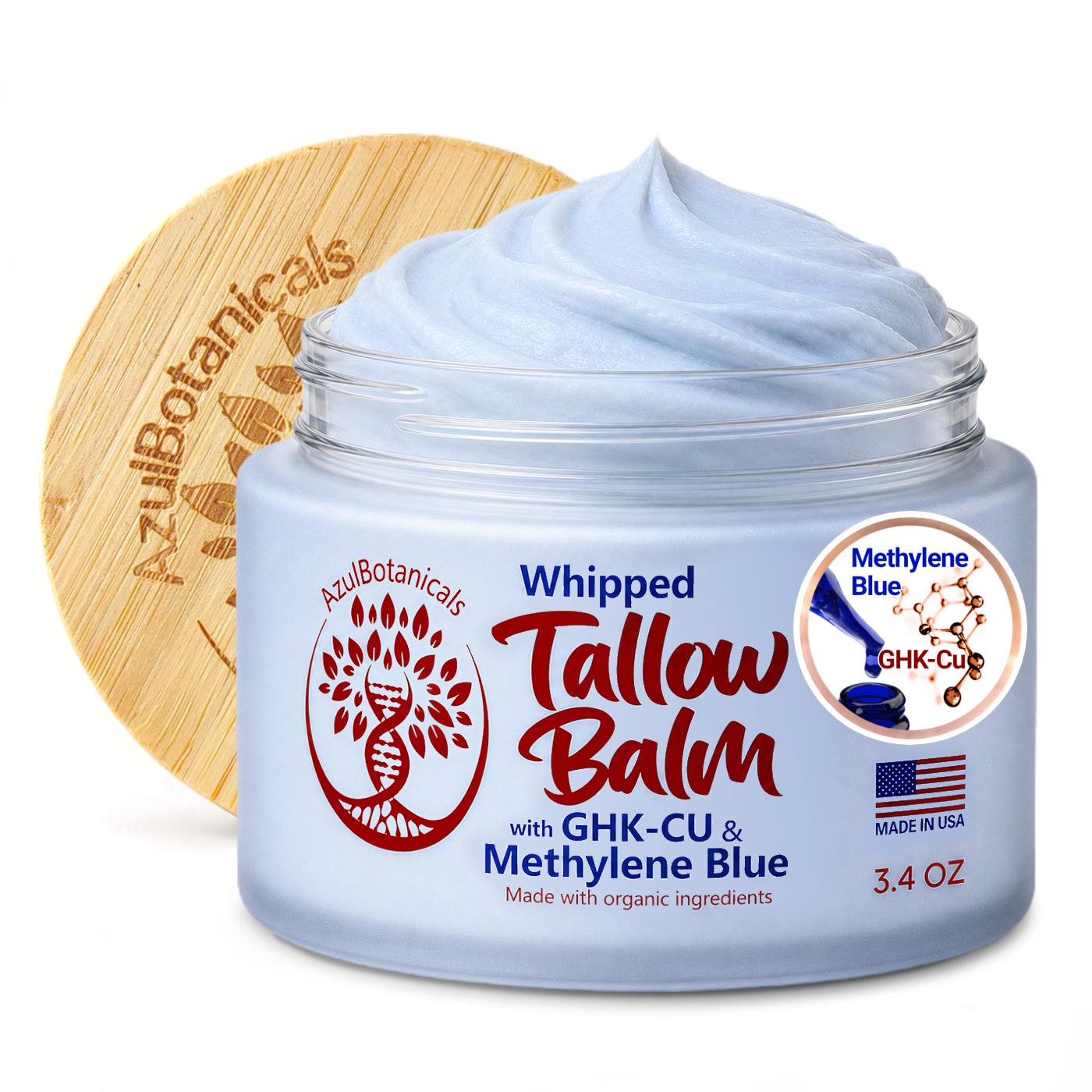 ghk-cu topical face Copper Peptide & Methylene Blue Tallow Balm|For And Body – AzulBotanicals sun damaged skin Explore our Advanced 4% Self Care Company • Bottle Amount:1 Bottle