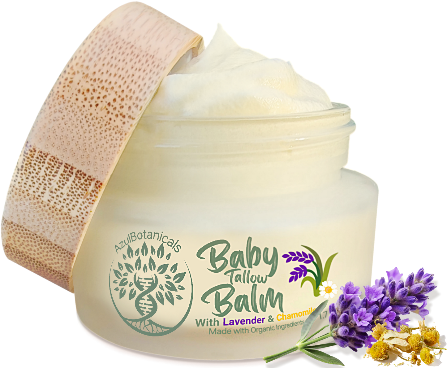 Tallow Balm with Lavender Leaf and Chamomile Extract, For Babies and Sensitive Skin