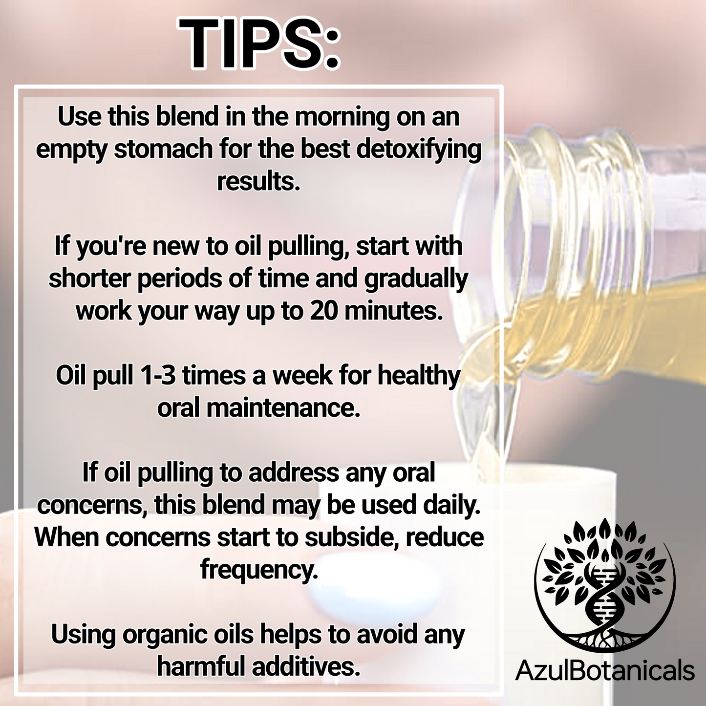 Oil Pulling Blend for Healthy Teeth and Gums with Organic Sesame, MCT Coconut, Vitamin E, Clove and Peppermint essential oils Oil 8 Fl oz