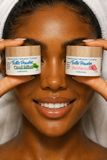 Remineralizing & Cleansing Tooth Powder 2 Pack , Cool Mint and Bubblegum 1 oz Each. Fluoride Free, SLS Free, Nano Free for Organic Oral Wellness
