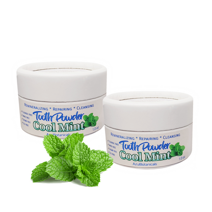 Remineralizing & Cleansing Tooth Powder, Cool Mint. Fluoride Free, SLS Free, Nano Free for Organic Oral Wellness 1 oz (2 Pack)