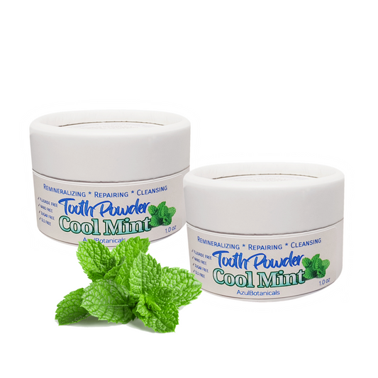 Remineralizing & Cleansing Tooth Powder, Cool Mint. Fluoride Free, SLS Free, Nano Free for Organic Oral Wellness 1 oz (2 Pack)