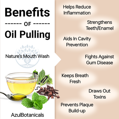 Oil Pulling Blend for Healthy Teeth and Gums with Organic Sesame, MCT Coconut, Vitamin E, Clove and Peppermint essential oils Oil 8 Fl oz