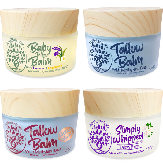 Try One Small Size or Sample All Four Balms, Each 1 oz Glass Jars