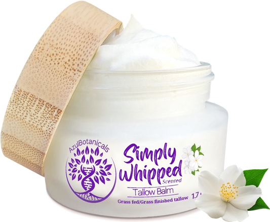 Simply Whipped Tallow Balm, Only 3 Ingredients, Grassfed/finished Beef Tallow, Organic Manuka Honey, and Jasmine Essential Oil (1.7 oz)