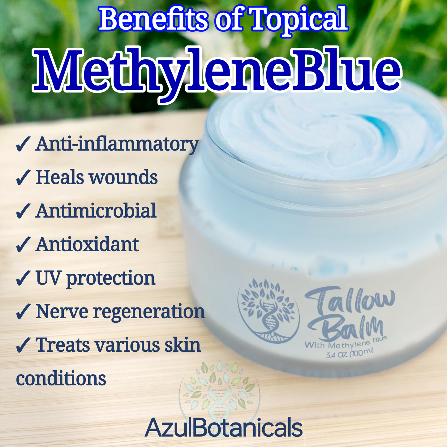 Benefits of Methylene Blue AzulBotanicals skincare moisturizer