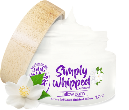 Simply Whipped Tallow Balm, Only 3 Ingredients, Grassfed/finished Beef Tallow, Organic Manuka Honey, and Jasmine Essential Oil (1.7 oz)