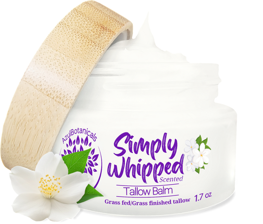 Simply Whipped Tallow Balm, Only 3 Ingredients, Grassfed/finished Beef Tallow, Organic Manuka Honey, and Jasmine Essential Oil (1.7 oz)
