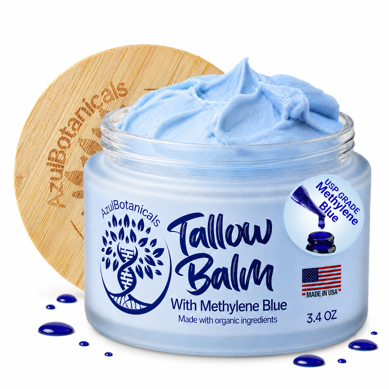 The Original Methylene Blue Infused Whipped Grass fed/finished Tallow Balm