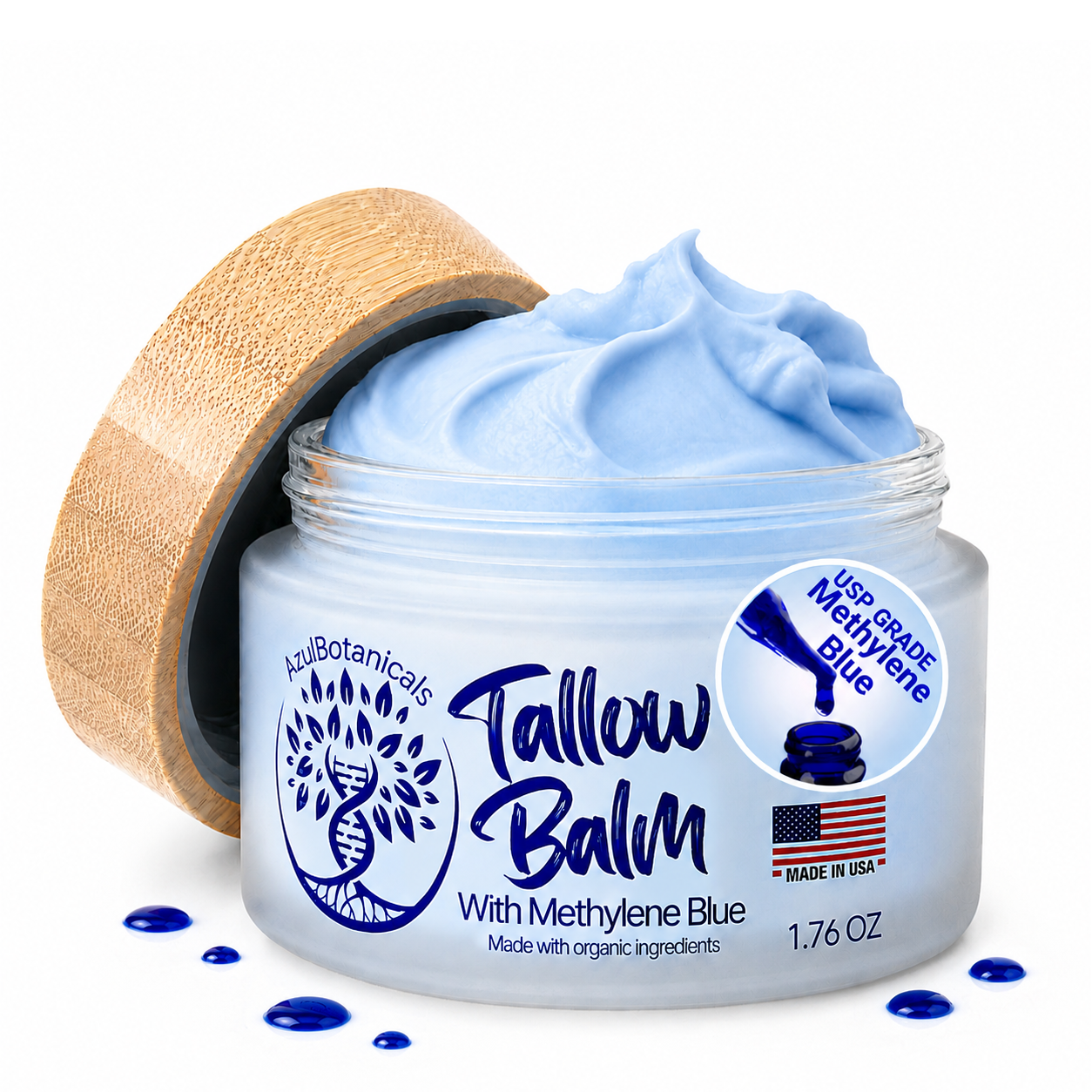 The Original Methylene Blue Infused Whipped Grass fed/finished Tallow Balm
