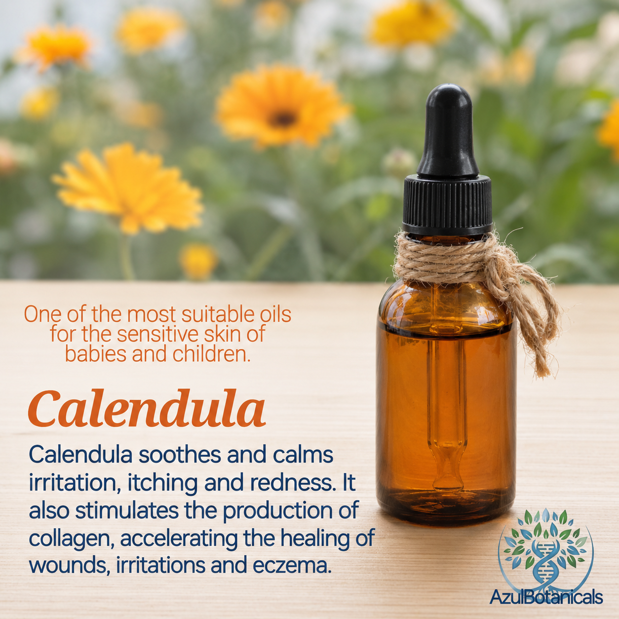 organic calendula oil in azulbotanicals baby balm