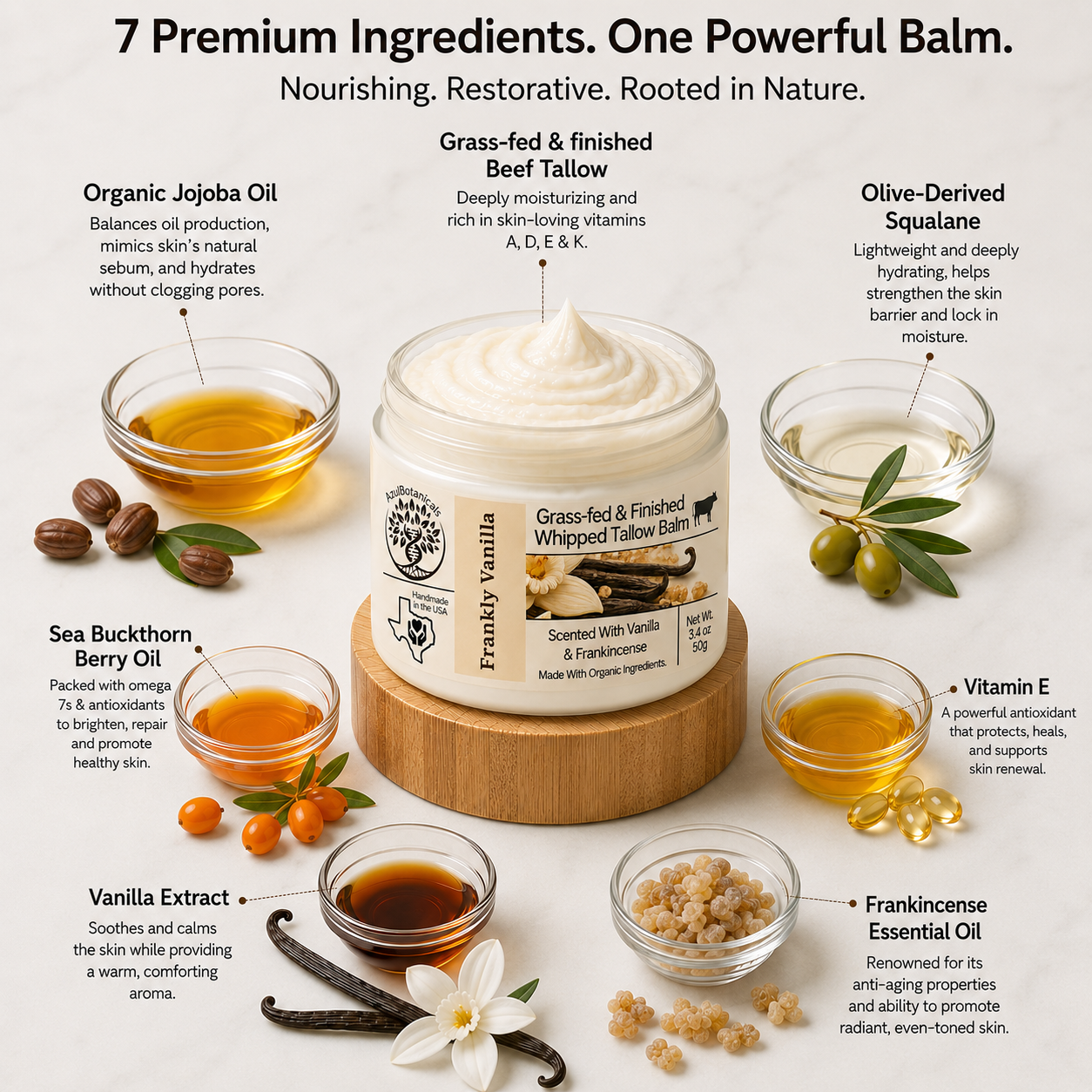 Frankly Vanilla Whipped Tallow Balm with Frankincense & Vanilla
