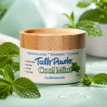 Remineralizing & Cleansing Tooth Powder, Cool Mint. Fluoride Free, SLS Free, Nano Free for Organic Oral Wellness