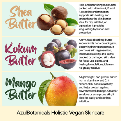 shea butter, kokum butter, mango butter